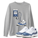 11s Diffused Blue shirts to match jordans Sneaker Therapy sneaker match tees Air Jordan 11 Diffused Blue SNRT Sneaker Release Tees unisex cotton Heather Grey 1 crew neck shirts