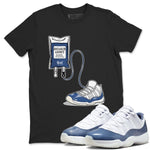 11s Diffused Blue shirts to match jordans Sneaker Therapy sneaker match tees Air Jordan 11 Diffused Blue SNRT Sneaker Release Tees unisex cotton Black 1 crew neck shirts