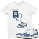 11s Diffused Blue shirts to match jordans Sneaker Therapy sneaker match tees Air Jordan 11 Diffused Blue SNRT Sneaker Release Tees unisex cotton White 1 crew neck shirts