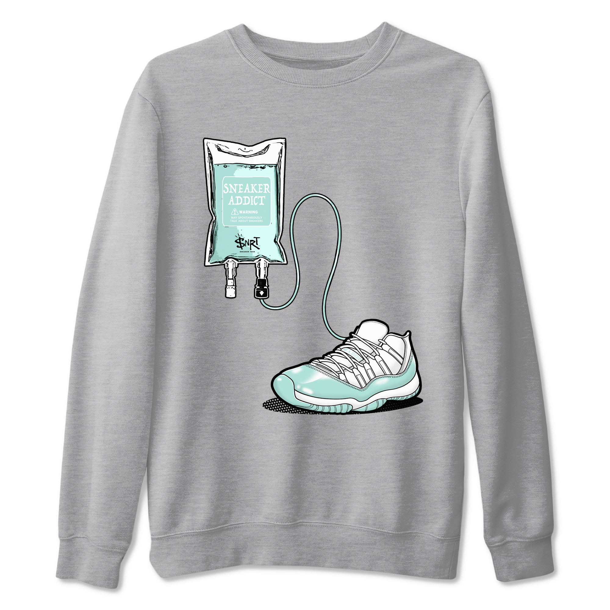 Sneaker Therapy sneaker match t-shirt styled to complete your fit with the Air Jordan 11 Igloo sneakers, shown in Heather Grey 2.