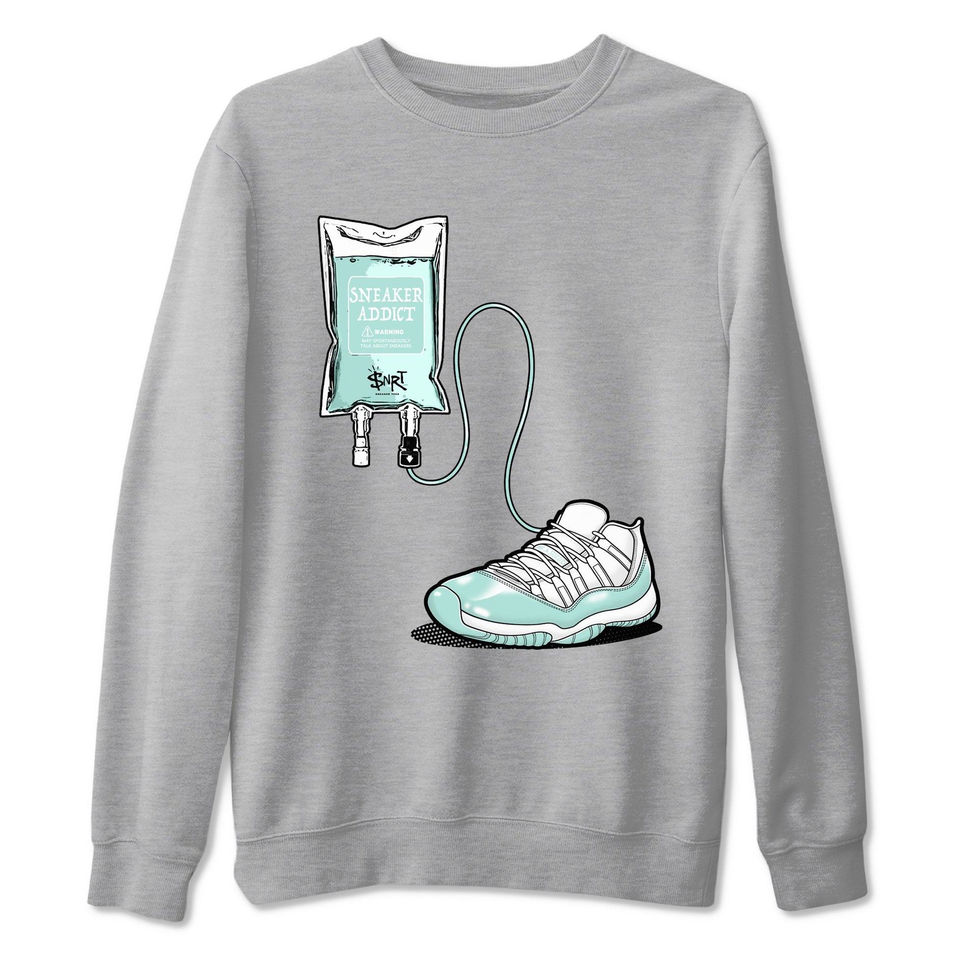 Sneaker Therapy sneaker match t-shirt styled to complete your fit with the Air Jordan 11 Igloo sneakers, shown in Heather Grey 2.
