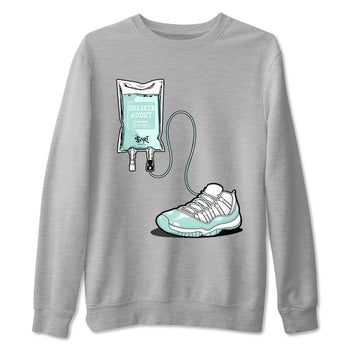 Sneaker Therapy sneaker match t-shirt styled to complete your fit with the Air Jordan 11 Igloo sneakers, shown in Heather Grey 2.