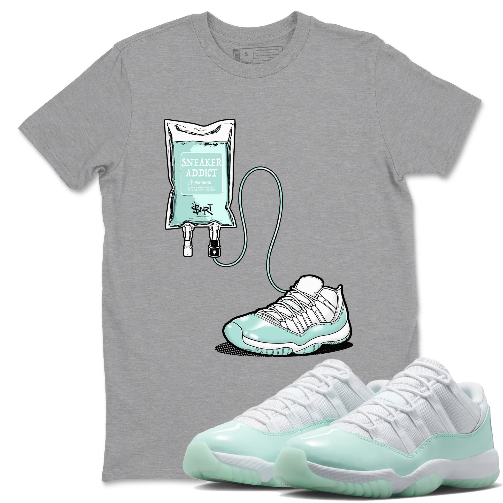 Sneaker Therapy sneaker match t-shirt styled to complete your fit with the Air Jordan 11 Igloo sneakers, shown in Heather Grey 1.