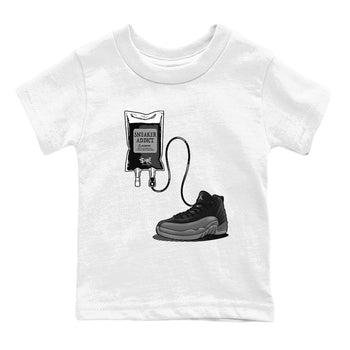 12s Black Wolf Grey shirts to match jordans Sneaker Therapy sneaker match tees Air Jordan 12 Barons SNRT Sneaker Release Tees Youth Baby White 2 crew neck shirts