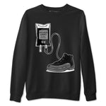 12s Black Wolf Grey shirts to match jordans Sneaker Therapy sneaker match tees Air Jordan 12 Barons SNRT Sneaker Release Tees unisex cotton Black 2 crew neck shirts