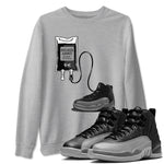 12s Black Wolf Grey shirts to match jordans Sneaker Therapy sneaker match tees Air Jordan 12 Barons SNRT Sneaker Release Tees unisex cotton Heather Grey 1 crew neck shirts