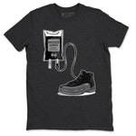 12s Black Wolf Grey shirts to match jordans Sneaker Therapy sneaker match tees Air Jordan 12 Barons SNRT Sneaker Release Tees unisex cotton Charcoal Heather 2 crew neck shirts