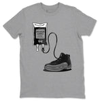 12s Black Wolf Grey shirts to match jordans Sneaker Therapy sneaker match tees Air Jordan 12 Barons SNRT Sneaker Release Tees unisex cotton Heather Grey 2 crew neck shirts