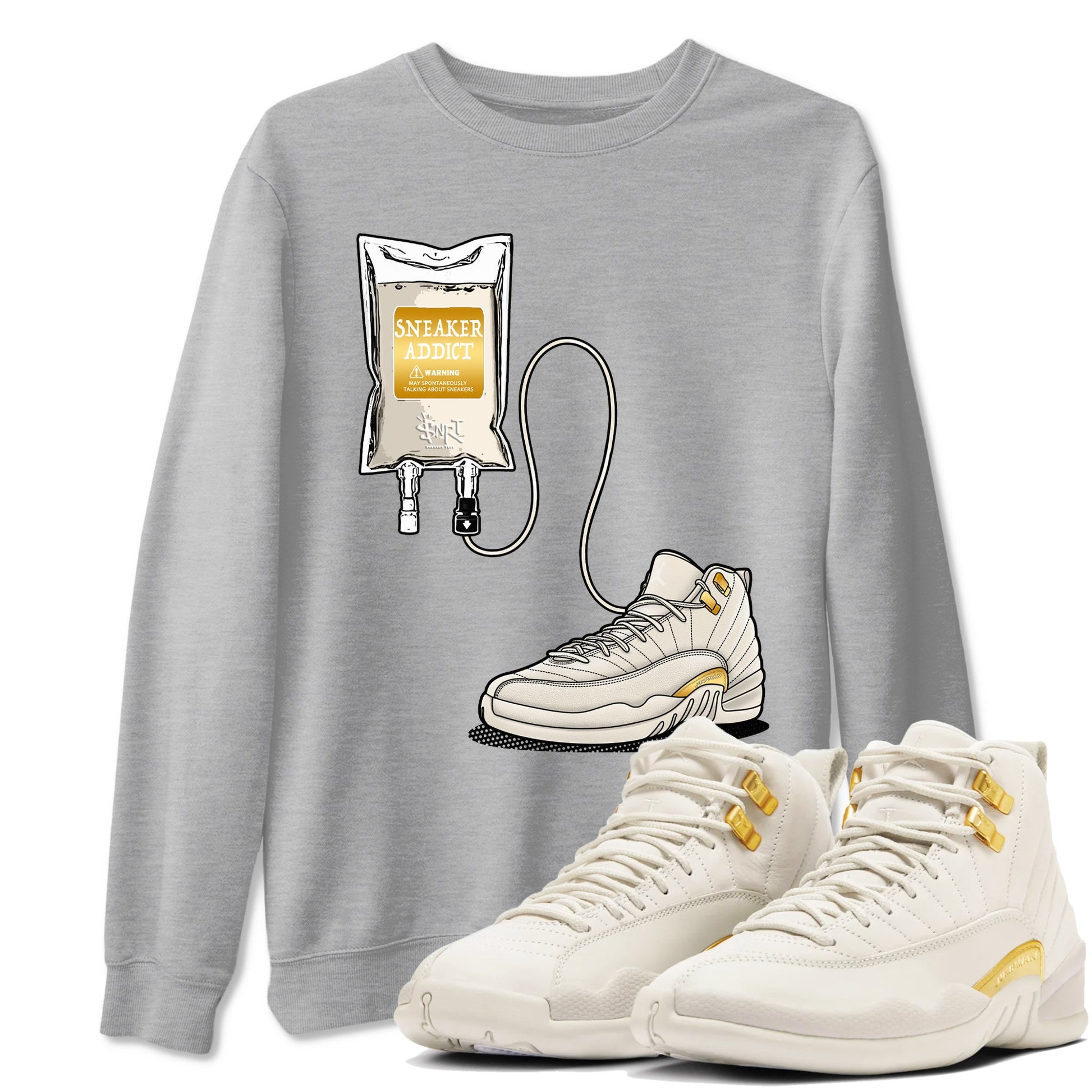 12s Phantom shirts to match jordans Sneaker Therapy sneaker match tees Air Jordan 12 WMNS Phantom match shoes to clothes SNRT Sneaker Tees unisex cotton Heather Grey 1 shirts