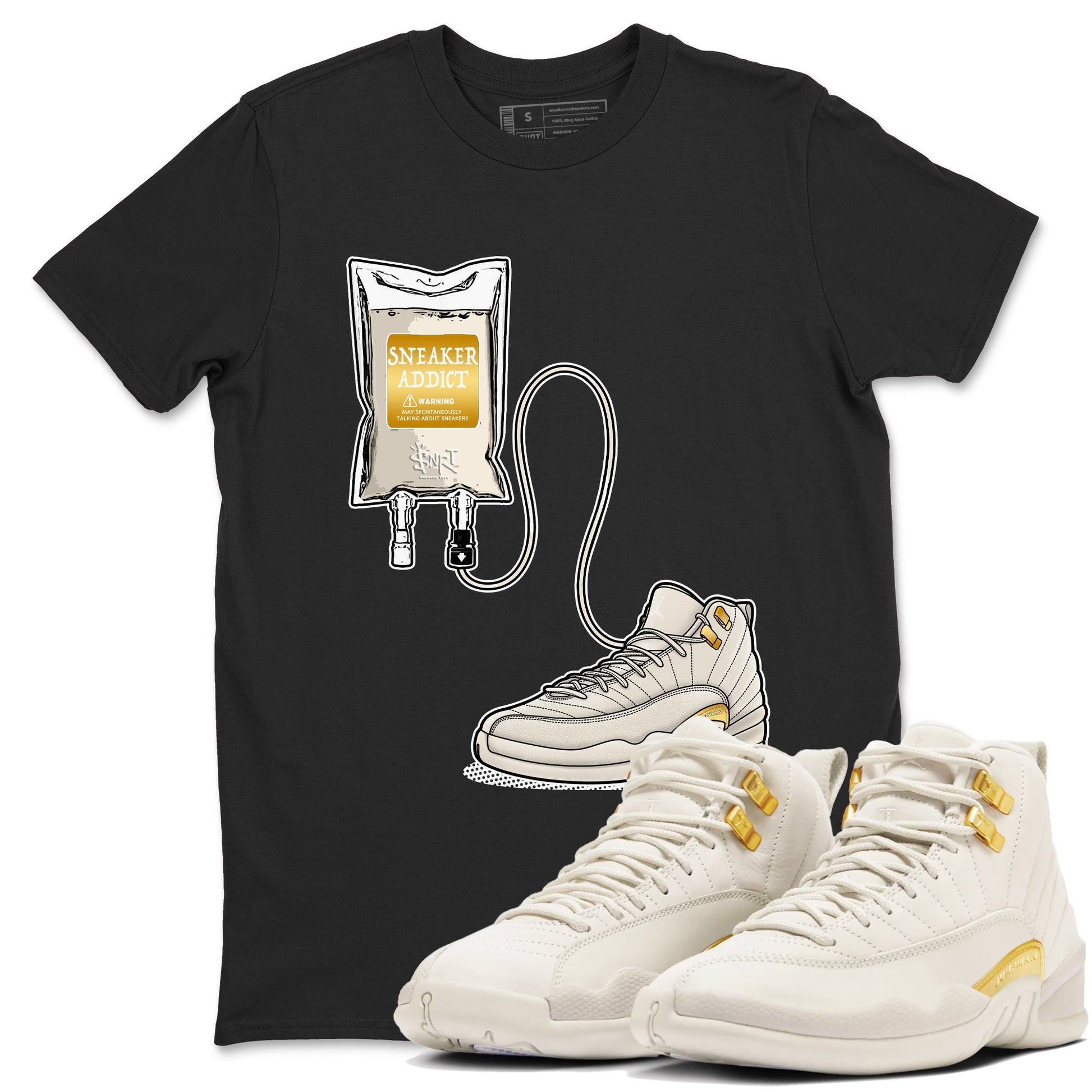12s Phantom shirts to match jordans Sneaker Therapy sneaker match tees Air Jordan 12 WMNS Phantom match shoes to clothes SNRT Sneaker Tees unisex cotton Black 1 shirts
