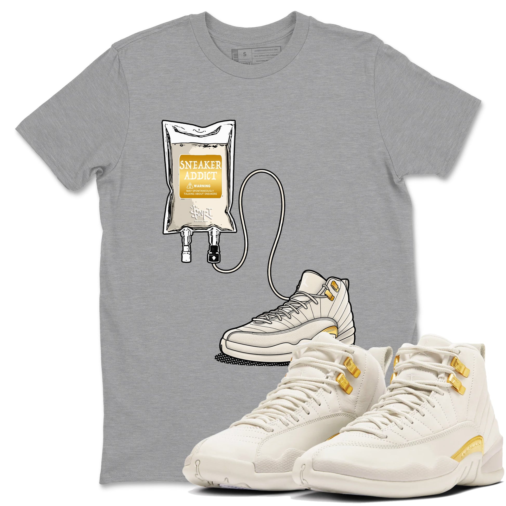 12s Phantom shirts to match jordans Sneaker Therapy sneaker match tees Air Jordan 12 WMNS Phantom match shoes to clothes SNRT Sneaker Tees unisex cotton Heather Grey 1 shirts