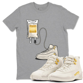 12s Phantom shirts to match jordans Sneaker Therapy sneaker match tees Air Jordan 12 WMNS Phantom match shoes to clothes SNRT Sneaker Tees unisex cotton Heather Grey 1 shirts