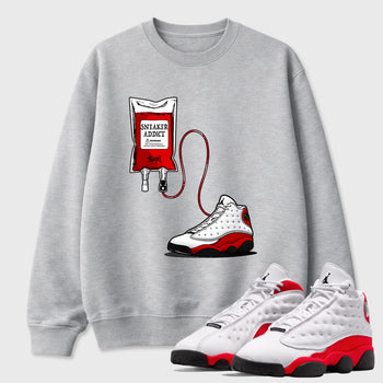 Sneaker match tees – Sneaker Tees To Match Air Jordan 13 University Red Shoes – Sneaker Therapy Tee Heather Grey 1