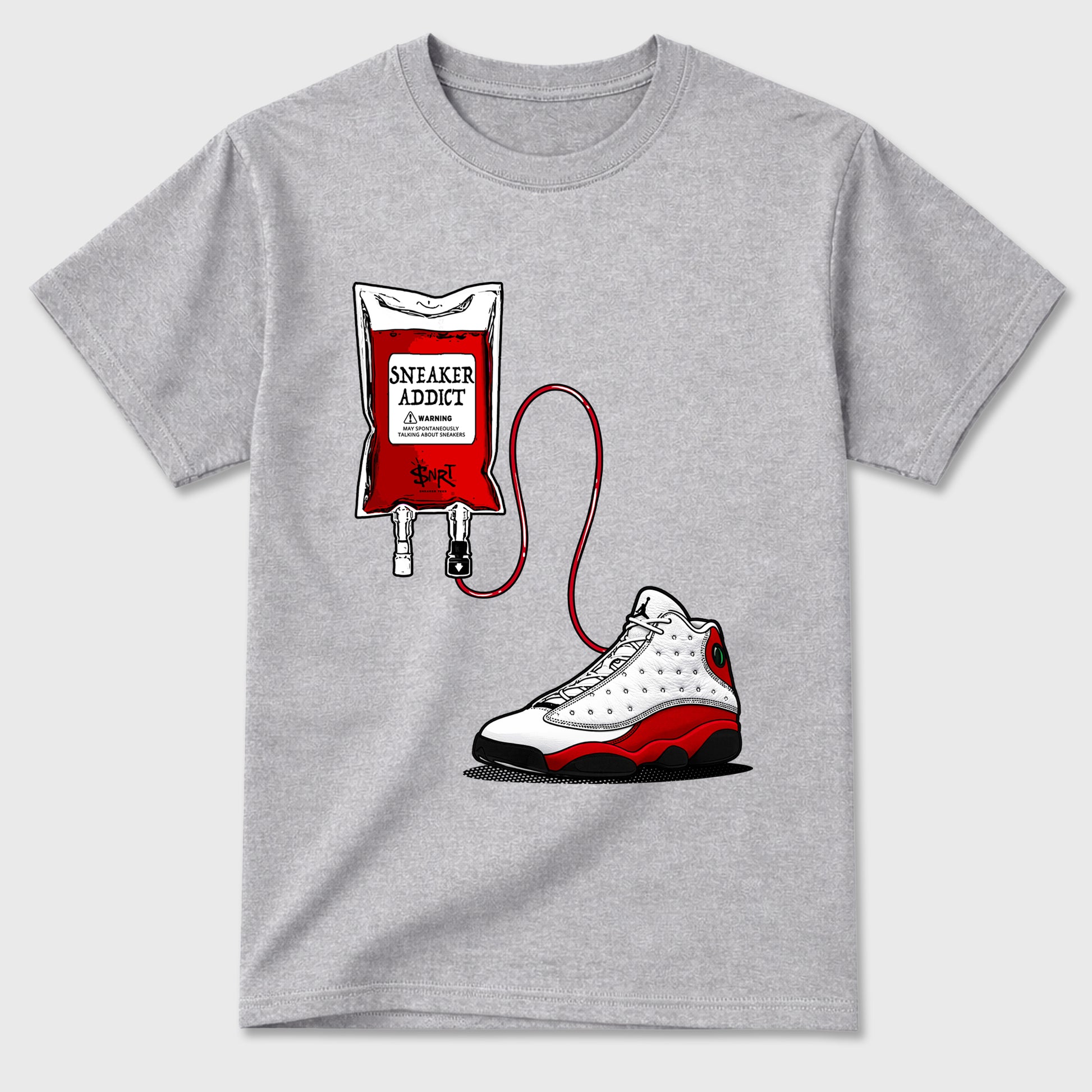 Sneaker match tees – Sneaker Tees To Match Air Jordan 13 University Red Shoes – Sneaker Therapy Tee Heather Grey 2