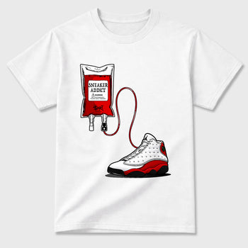 Sneaker match tees – Sneaker Tees To Match Air Jordan 13 University Red Shoes – Sneaker Therapy Tee White 2