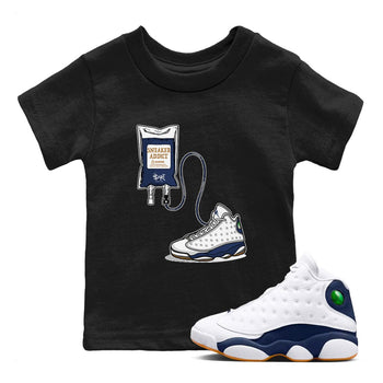 13s White And Midnight Navy shirts to match jordans Sneaker Therapy sneaker match tees Air Jordan 13 White And Midnight Navy SNRT Sneaker Release Tees Youth Baby Black 1 crew neck shirts