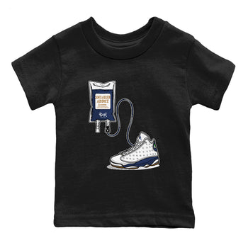 13s White And Midnight Navy shirts to match jordans Sneaker Therapy sneaker match tees Air Jordan 13 White And Midnight Navy SNRT Sneaker Release Tees Youth Baby Black 2 crew neck shirts