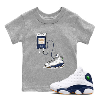 13s White And Midnight Navy shirts to match jordans Sneaker Therapy sneaker match tees Air Jordan 13 White And Midnight Navy SNRT Sneaker Release Tees Youth Baby Heather Grey 1 crew neck shirts