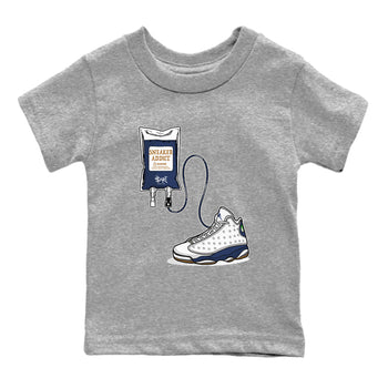 13s White And Midnight Navy shirts to match jordans Sneaker Therapy sneaker match tees Air Jordan 13 White And Midnight Navy SNRT Sneaker Release Tees Youth Baby Heather Grey 2 crew neck shirts