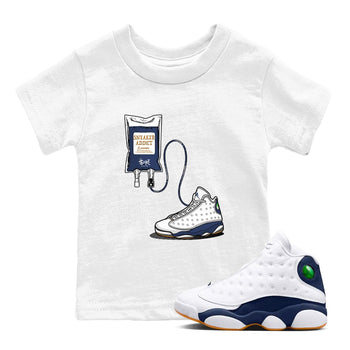 13s White And Midnight Navy shirts to match jordans Sneaker Therapy sneaker match tees Air Jordan 13 White And Midnight Navy SNRT Sneaker Release Tees Youth Baby White 1 crew neck shirts