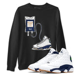 13s White And Midnight Navy shirts to match jordans Sneaker Therapy sneaker match tees Air Jordan 13 White And Midnight Navy SNRT Sneaker Release Tees unisex cotton Black 1 crew neck shirts