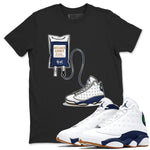 13s White And Midnight Navy shirts to match jordans Sneaker Therapy sneaker match tees Air Jordan 13 White And Midnight Navy SNRT Sneaker Release Tees unisex cotton Black 1 crew neck shirts