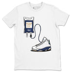 13s White And Midnight Navy shirts to match jordans Sneaker Therapy sneaker match tees Air Jordan 13 White And Midnight Navy SNRT Sneaker Release Tees unisex cotton White 2 crew neck shirts