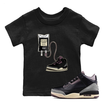 3s A Ma Maniere x Black shirts to match jordans Sneaker Therapy sneaker match tees Air Jordan 3 A Ma Maniere x Black And Flat Pewter SNRT Sneaker Release Tees Youth Baby Black 1 crew neck shirts