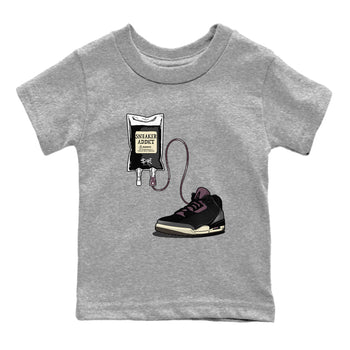 3s A Ma Maniere x Black shirts to match jordans Sneaker Therapy sneaker match tees Air Jordan 3 A Ma Maniere x Black And Flat Pewter SNRT Sneaker Release Tees Youth Baby Heather Grey 2 crew neck shirts