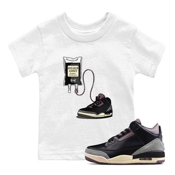 3s A Ma Maniere x Black shirts to match jordans Sneaker Therapy sneaker match tees Air Jordan 3 A Ma Maniere x Black And Flat Pewter SNRT Sneaker Release Tees Youth Baby White 1 crew neck shirts