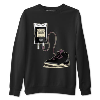 3s A Ma Maniere x Black shirts to match jordans Sneaker Therapy sneaker match tees Air Jordan 3 A Ma Maniere x Black And Flat Pewter SNRT Sneaker Release Tees unisex cotton Black 2 crew neck shirts