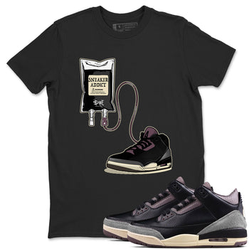3s A Ma Maniere x Black shirts to match jordans Sneaker Therapy sneaker match tees Air Jordan 3 A Ma Maniere x Black And Flat Pewter SNRT Sneaker Release Tees unisex cotton Black 1 crew neck shirts