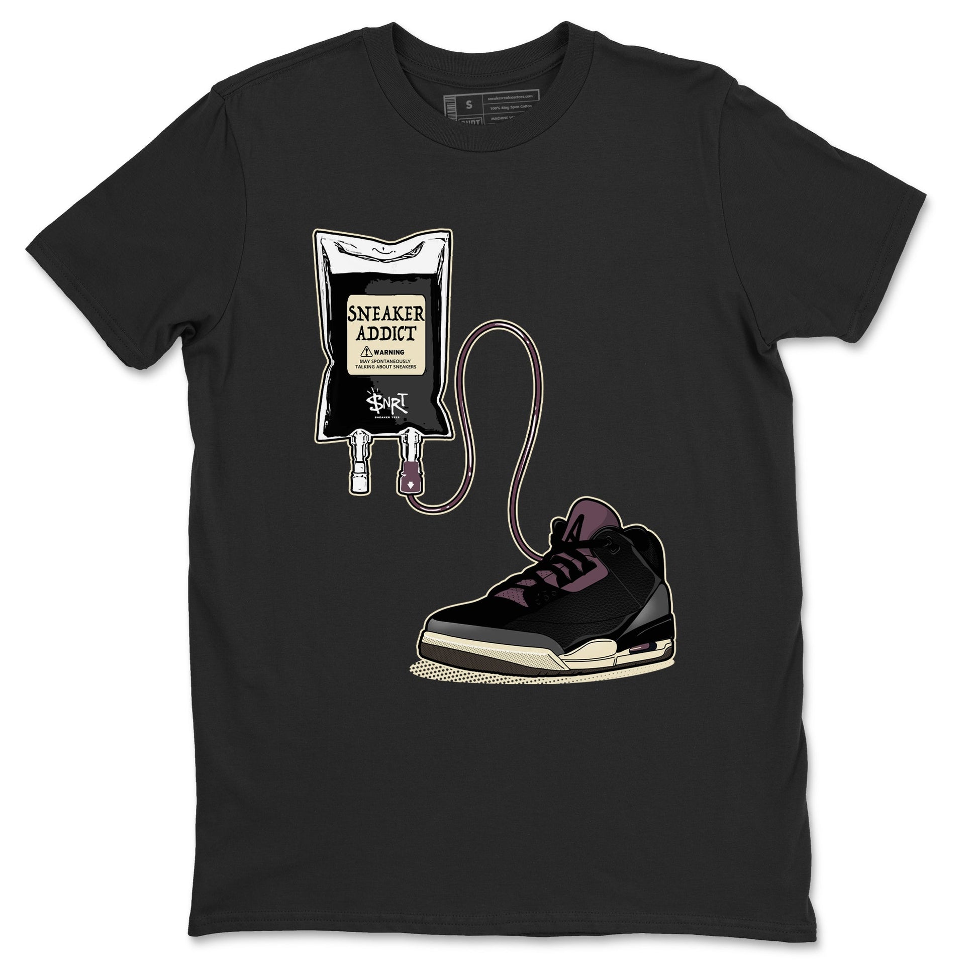 3s A Ma Maniere x Black shirts to match jordans Sneaker Therapy sneaker match tees Air Jordan 3 A Ma Maniere x Black And Flat Pewter SNRT Sneaker Release Tees unisex cotton Black 2 crew neck shirts