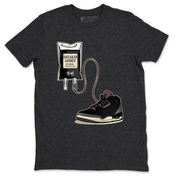 3s A Ma Maniere x Black shirts to match jordans Sneaker Therapy sneaker match tees Air Jordan 3 A Ma Maniere x Black And Flat Pewter SNRT Sneaker Release Tees unisex cotton Charcoal Heather 2 crew neck shirts