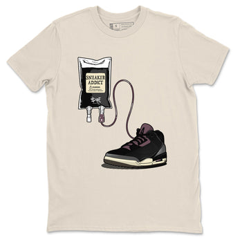 3s A Ma Maniere x Black shirts to match jordans Sneaker Therapy sneaker match tees Air Jordan 3 A Ma Maniere x Black And Flat Pewter SNRT Sneaker Release Tees unisex cotton Natural 2 crew neck shirts