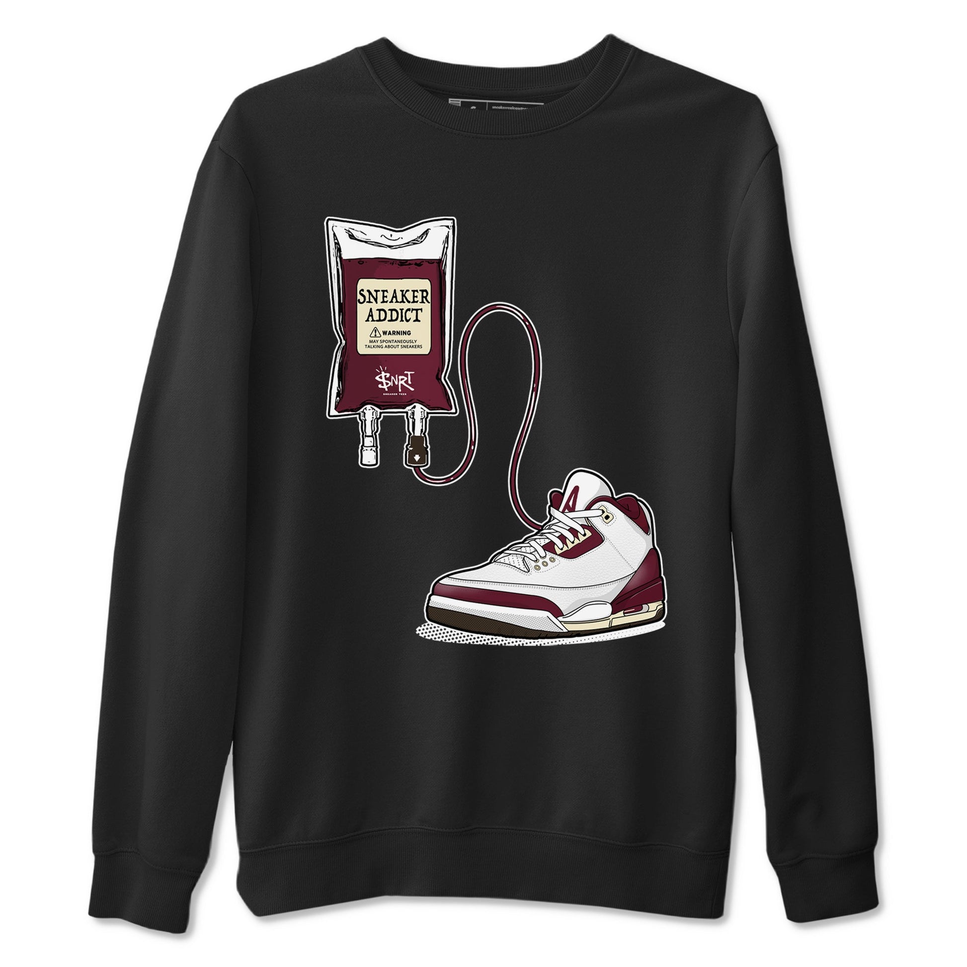 3s A Ma Maniere x Burgundy Crush shirts to match jordans Sneaker Therapy sneaker match tees Air Jordan 3 A Ma Maniere x Burgundy Crush SNRT Sneaker Release Tees unisex cotton Black 2 crew neck shirts