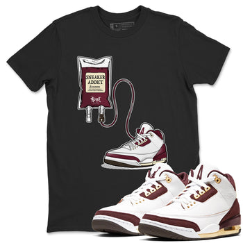 3s A Ma Maniere x Burgundy Crush shirts to match jordans Sneaker Therapy sneaker match tees Air Jordan 3 A Ma Maniere x Burgundy Crush SNRT Sneaker Release Tees unisex cotton Black 1 crew neck shirts