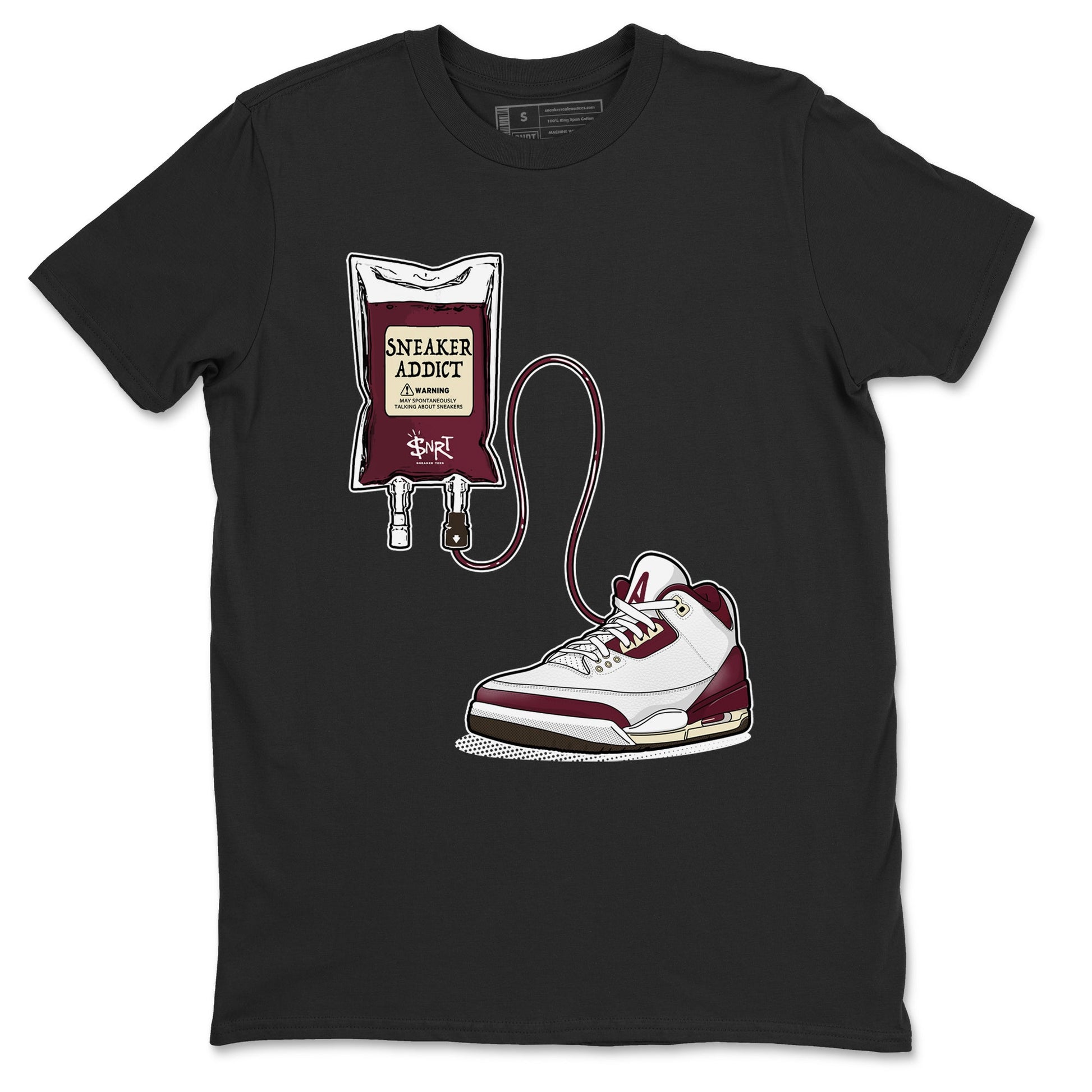3s A Ma Maniere x Burgundy Crush shirts to match jordans Sneaker Therapy sneaker match tees Air Jordan 3 A Ma Maniere x Burgundy Crush SNRT Sneaker Release Tees unisex cotton Black 2 crew neck shirts