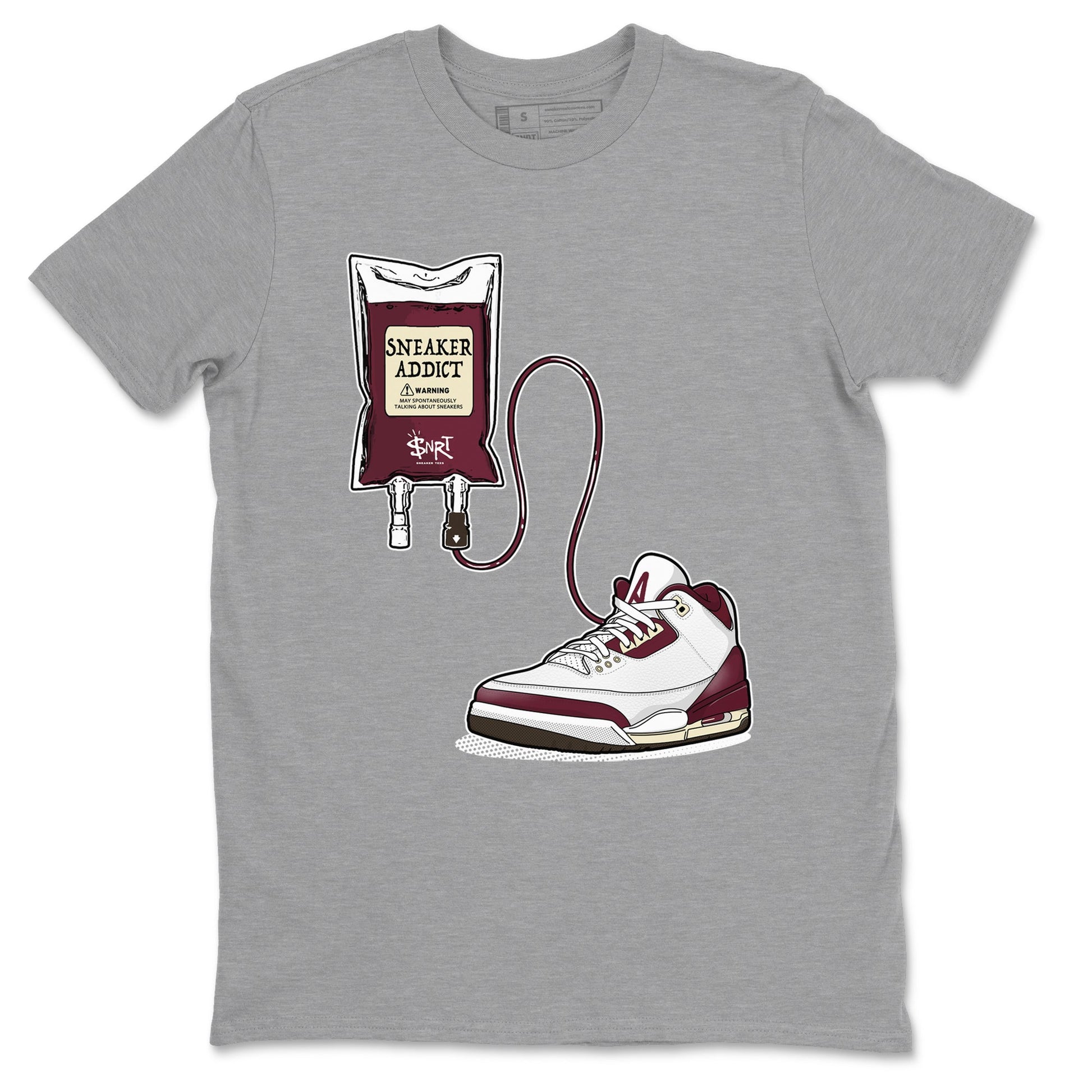 3s A Ma Maniere x Burgundy Crush shirts to match jordans Sneaker Therapy sneaker match tees Air Jordan 3 A Ma Maniere x Burgundy Crush SNRT Sneaker Release Tees unisex cotton Heather Grey 2 crew neck shirts