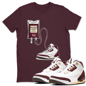 3s A Ma Maniere x Burgundy Crush shirts to match jordans Sneaker Therapy sneaker match tees Air Jordan 3 A Ma Maniere x Burgundy Crush SNRT Sneaker Release Tees unisex cotton Maroon 1 crew neck shirts