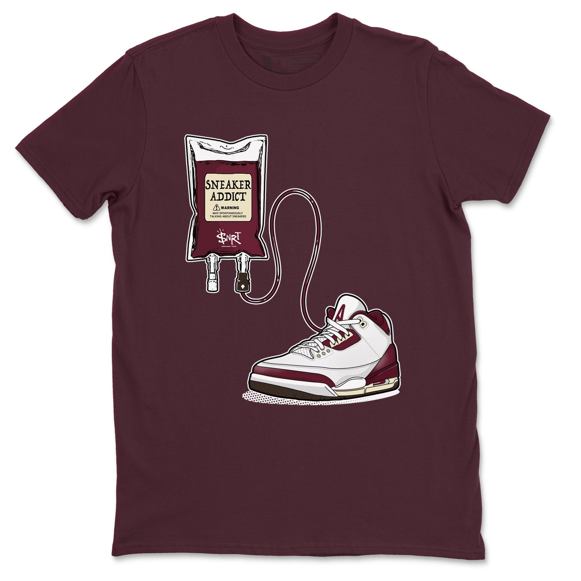 3s A Ma Maniere x Burgundy Crush shirts to match jordans Sneaker Therapy sneaker match tees Air Jordan 3 A Ma Maniere x Burgundy Crush SNRT Sneaker Release Tees unisex cotton Maroon 2 crew neck shirts