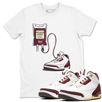 3s A Ma Maniere x Burgundy Crush shirts to match jordans Sneaker Therapy sneaker match tees Air Jordan 3 A Ma Maniere x Burgundy Crush SNRT Sneaker Release Tees unisex cotton White 1 crew neck shirts
