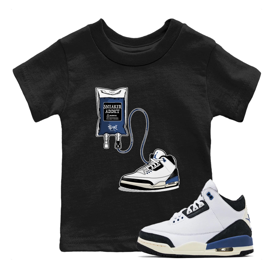 Air Jordan 3 A Ma Maniere x For The Love sneaker match tee Sneaker Therapy sneaker match tees Air Jordan 3 A Ma Maniere x For The Love best t-shirts to match jordans SNRT Sneaker Tees Youth Baby Black 1 tee