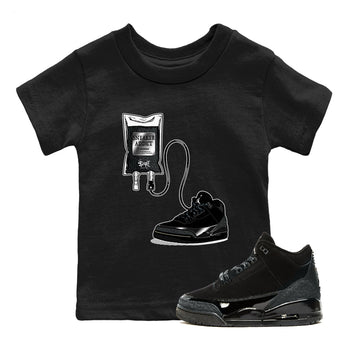 Air Jordan 3 Black Cat shirts to match jordans Sneaker Therapy sneaker match tees Jordan 3 Retro Black Cat best t shirts to wear with jordans SNRT Sneaker Tees Youth Baby Black 1 tee