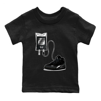 Air Jordan 3 Black Cat shirts to match jordans Sneaker Therapy sneaker match tees Jordan 3 Retro Black Cat best t shirts to wear with jordans SNRT Sneaker Tees Youth Baby Black 2 tee