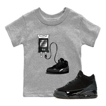 Air Jordan 3 Black Cat shirts to match jordans Sneaker Therapy sneaker match tees Jordan 3 Retro Black Cat best t shirts to wear with jordans SNRT Sneaker Tees Youth Baby Heather Grey 1 tee