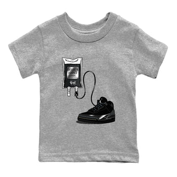 Air Jordan 3 Black Cat shirts to match jordans Sneaker Therapy sneaker match tees Jordan 3 Retro Black Cat best t shirts to wear with jordans SNRT Sneaker Tees Youth Baby Heather Grey 2 tee