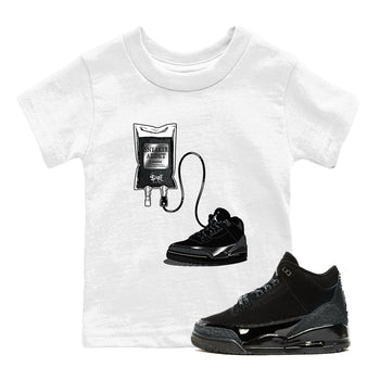 Air Jordan 3 Black Cat shirts to match jordans Sneaker Therapy sneaker match tees Jordan 3 Retro Black Cat best t shirts to wear with jordans SNRT Sneaker Tees Youth Baby White 1 tee