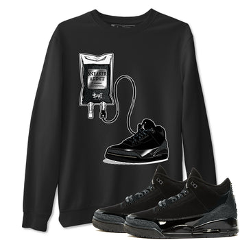 Air Jordan 3 Black Cat shirts to match jordans Sneaker Therapy sneaker match tees Jordan 3 Retro Black Cat best t shirts to wear with jordans SNRT Sneaker Tees unisex cotton Black 1 shirts