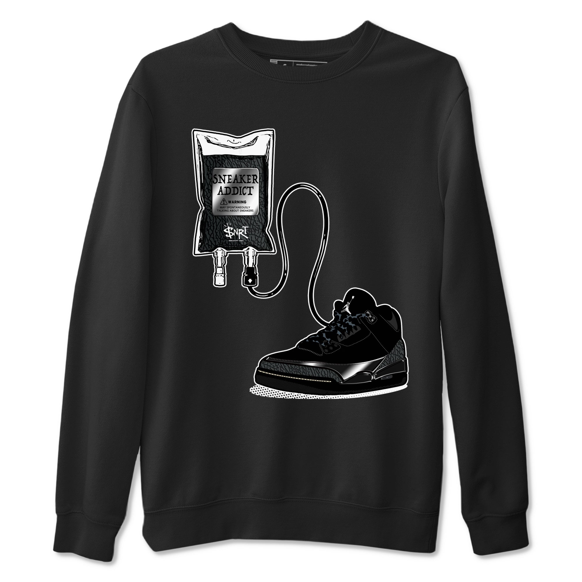 Air Jordan 3 Black Cat shirts to match jordans Sneaker Therapy sneaker match tees Jordan 3 Retro Black Cat best t shirts to wear with jordans SNRT Sneaker Tees unisex cotton Black 2 shirts